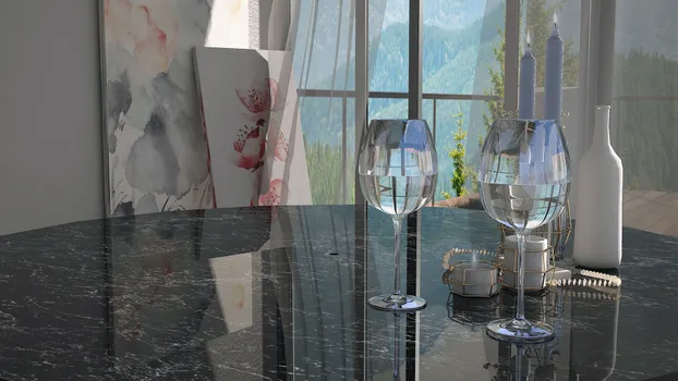 Detalle de mueble de mármol