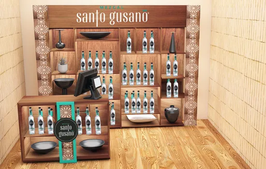 Tienda en feria regional de mezcal Santo gusano